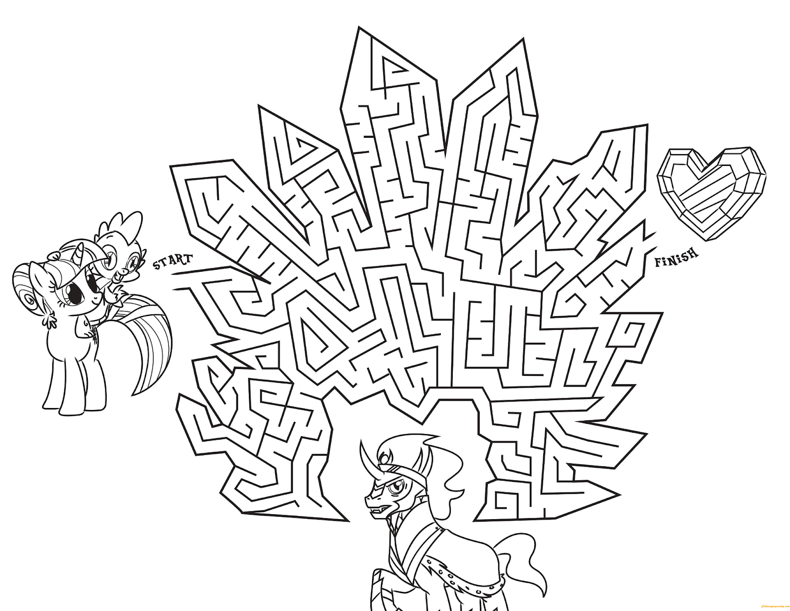 My Little Pony In Crystal Empire Maze coloring pages