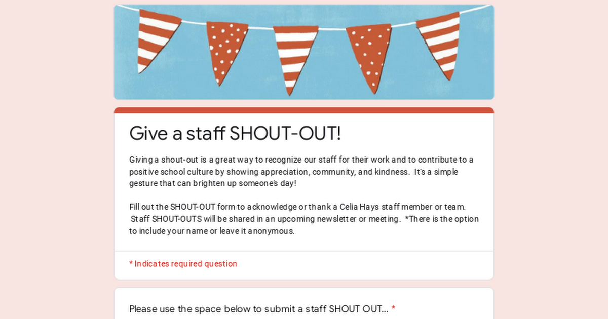 Give a staff SHOUT-OUT!