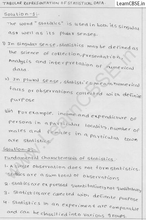 RD Sharma Class 9 solutions Chapter 22 Tabular Representation of Statistical Data EX 22.1