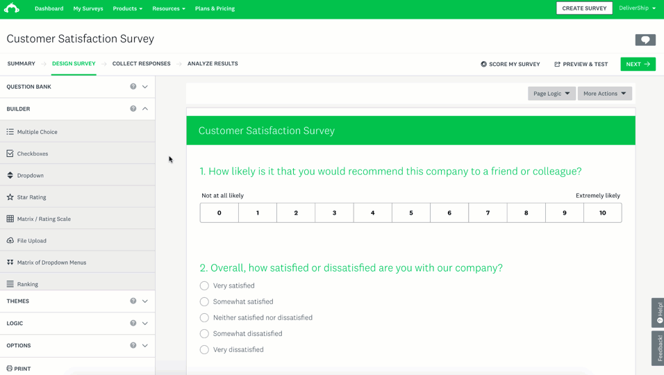 Customer satisfaction survey tools - Survey Monkey