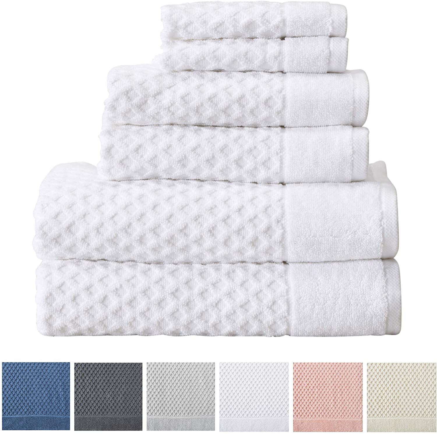 luxury cotton bath towels multiple colors soft diamond pattern