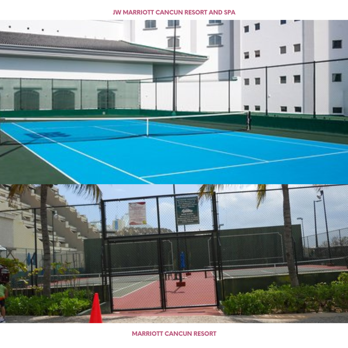 Tennis courts of JW Marriott and Marriott Cancun