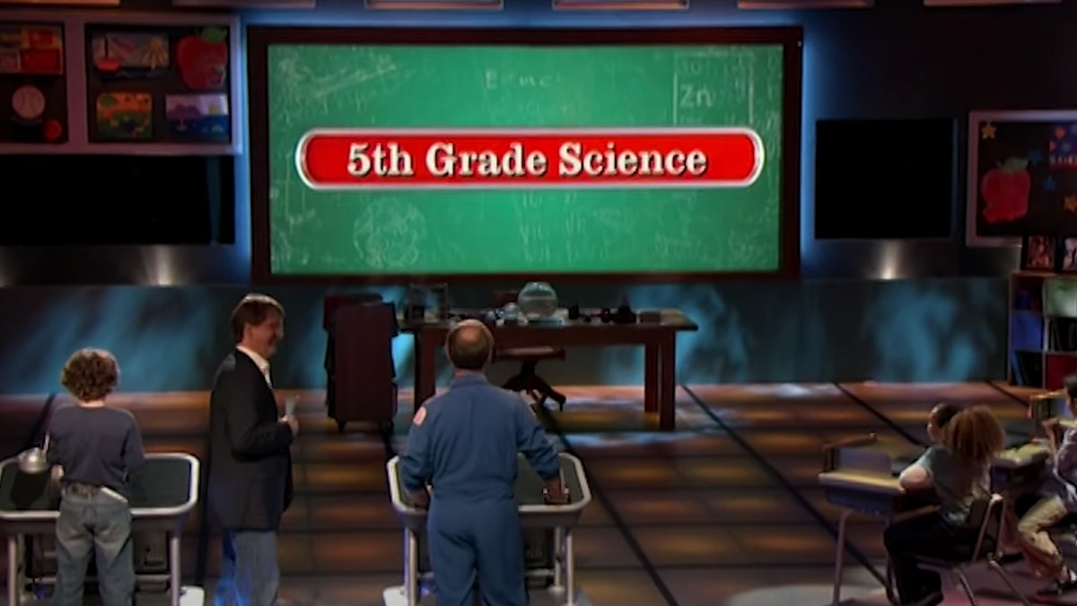A contestant is looking at the board on Are You Smarter Than A 5th Grader?.