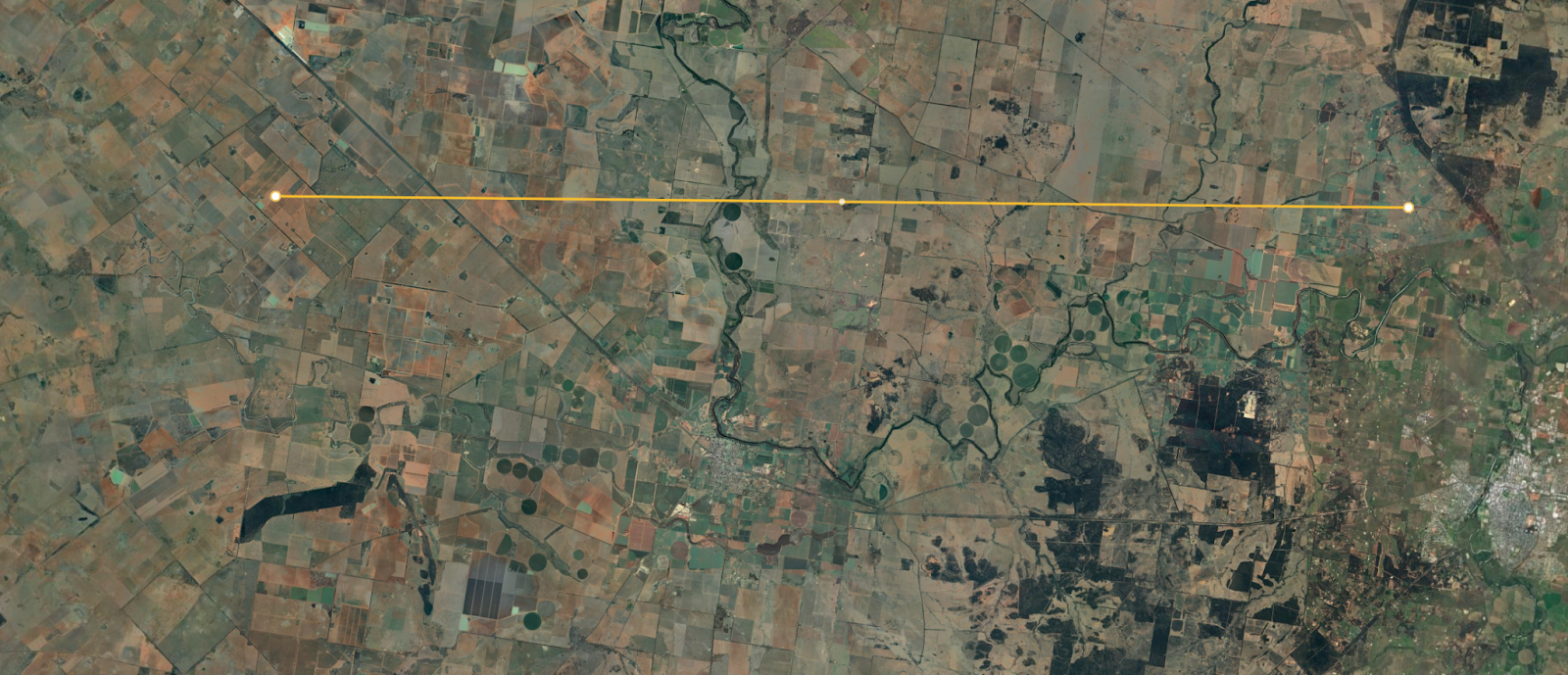 satellite image of farmland in NSW from 6,000m 