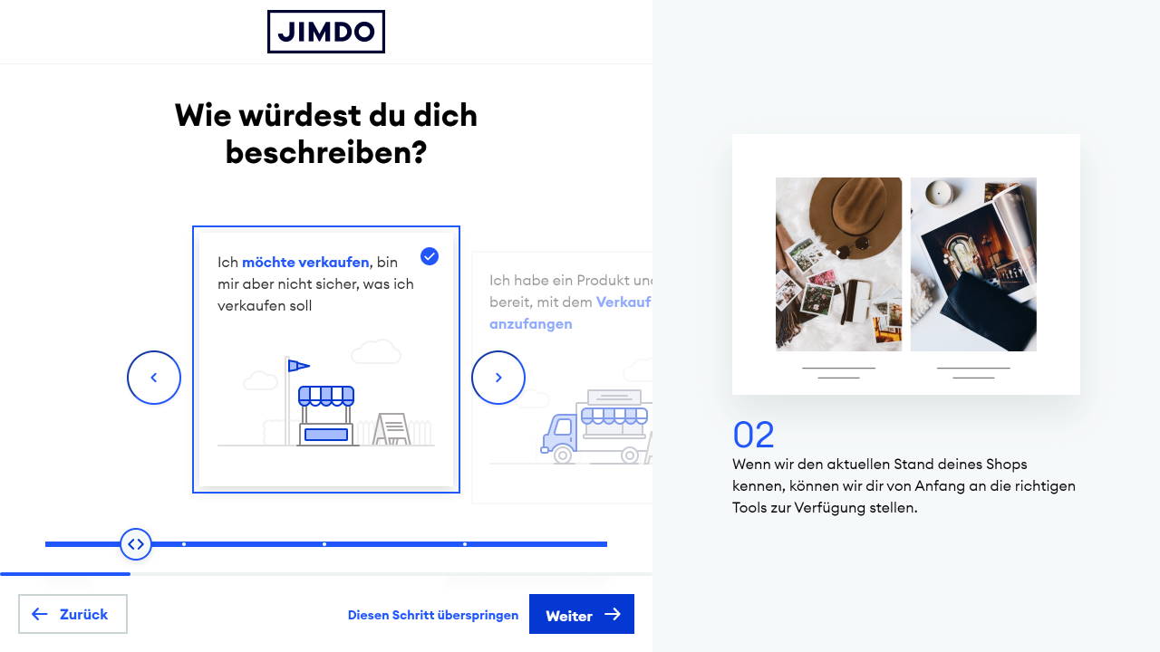 Jimdo Online Shop Einrichten Schritt 2