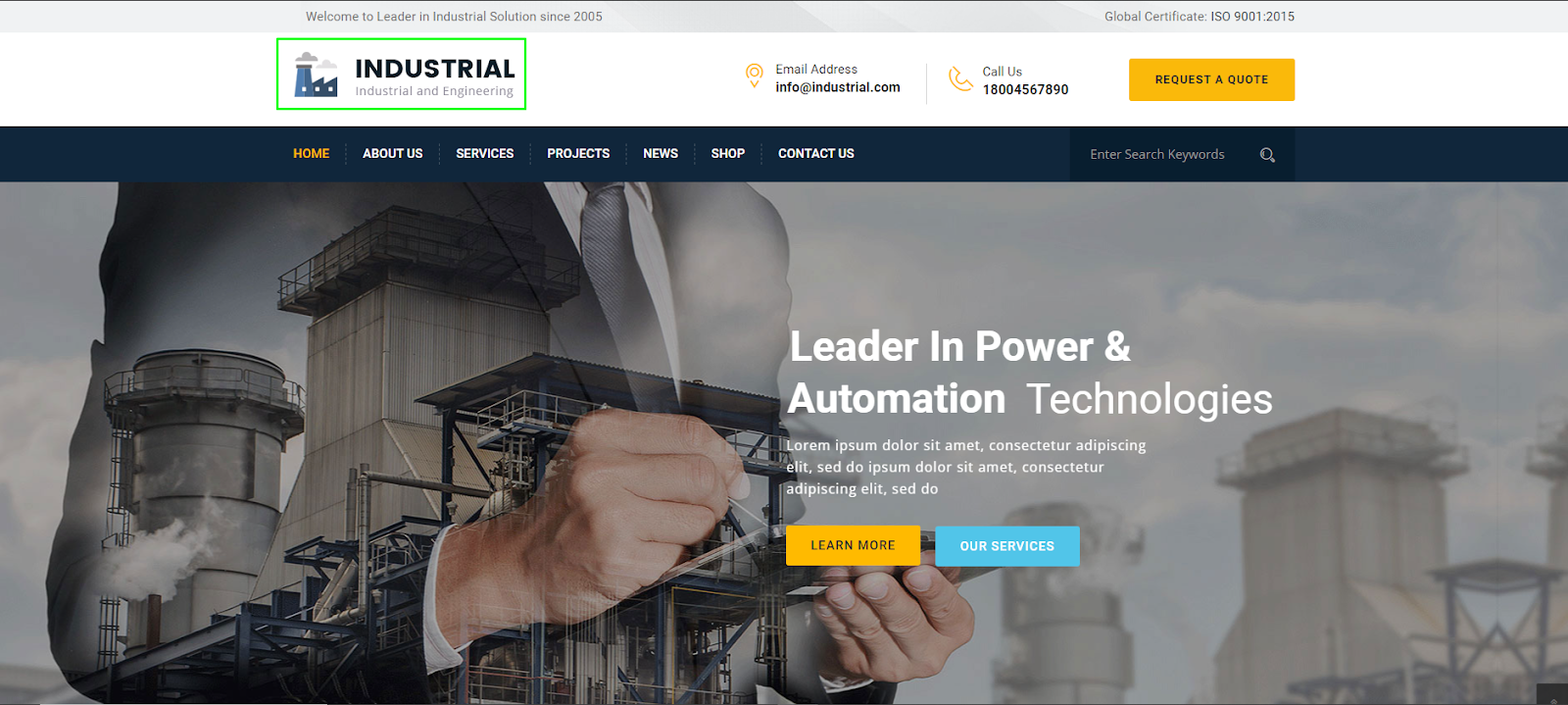 Industrial - Engineering and Architect WordPress Theme