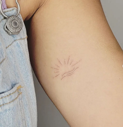 Sun And Waves Tiny Tattoos 