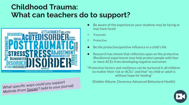 Childhood Trauma - what can  teachers do to support?