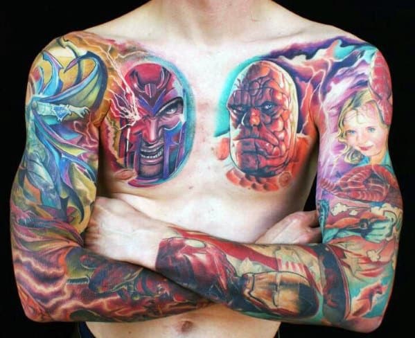 ลายสัก Marvelหน้าอก