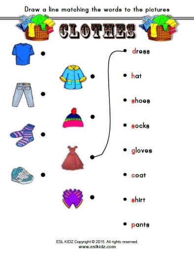 Clothes - Activities, Games, and Worksheets for kids