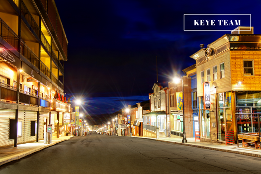 Image of Park City Main Street in Park City, Utah at Night.