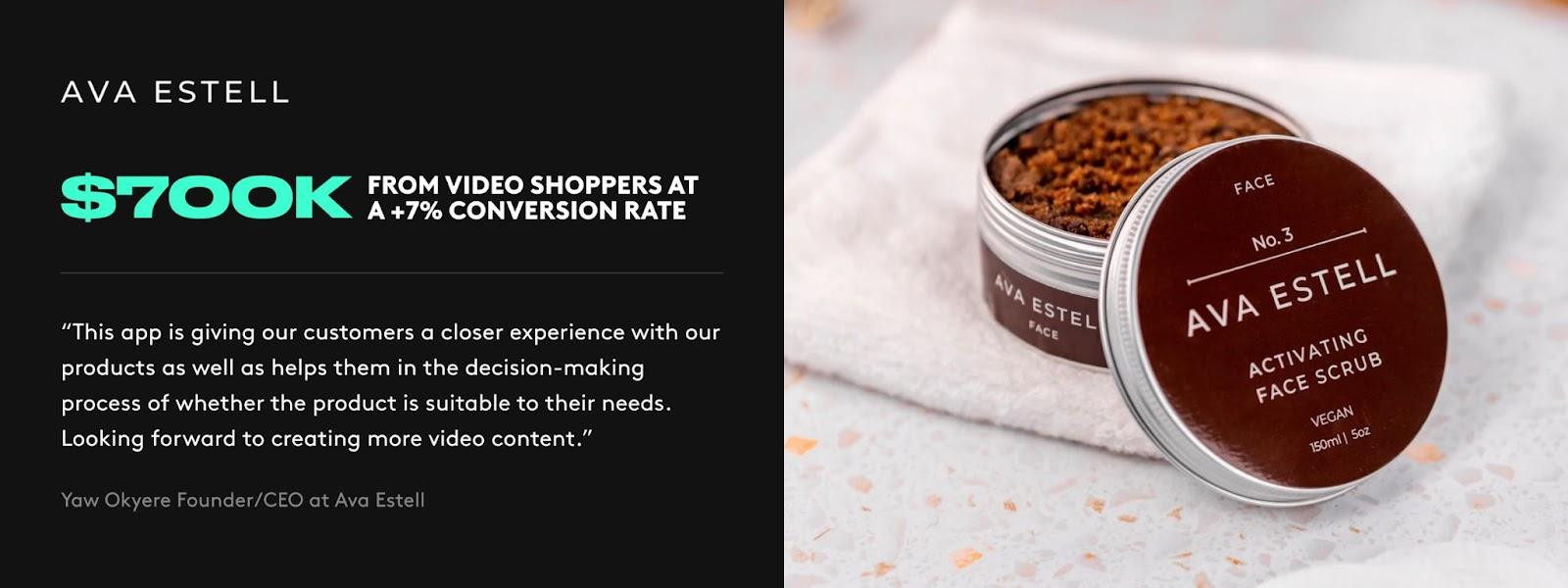 Ava Estell increased conversions with on-site shoppable videos