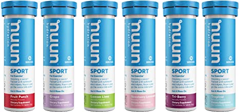 Nuun Sport: Electrolyte Drink Tablets, Variety Pack, (60 Servings), 10 Count (Pack of 6)