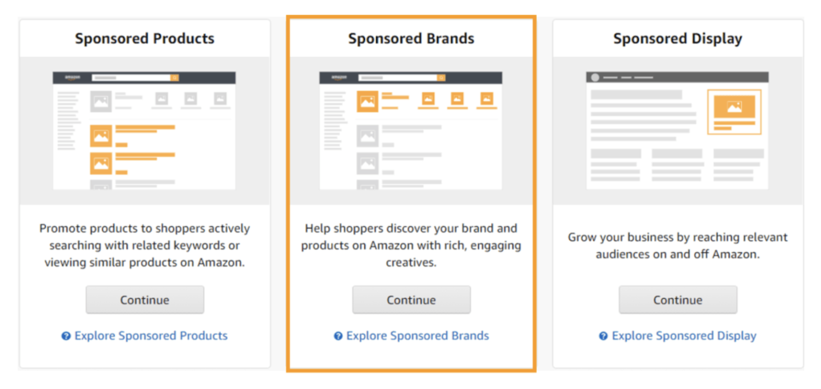 Screenshot of sponsored brands