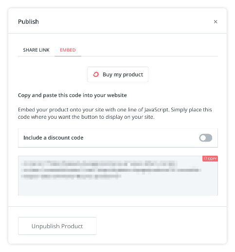 screenshot of convertkit commerce buy product button setup