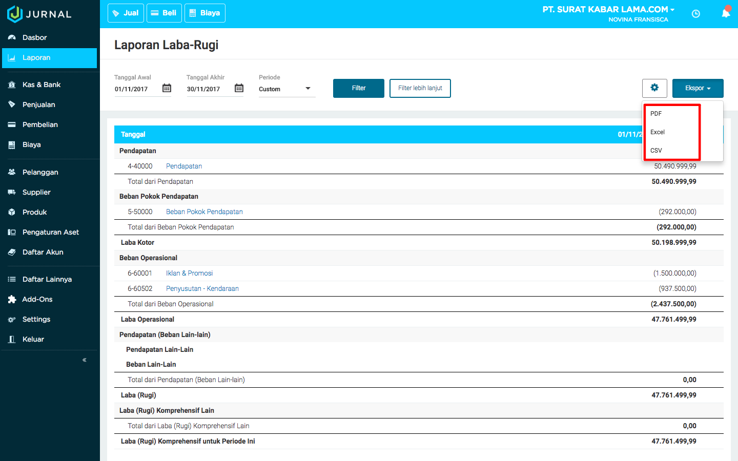 Guidebook  Online Accounting Software  Jurnal