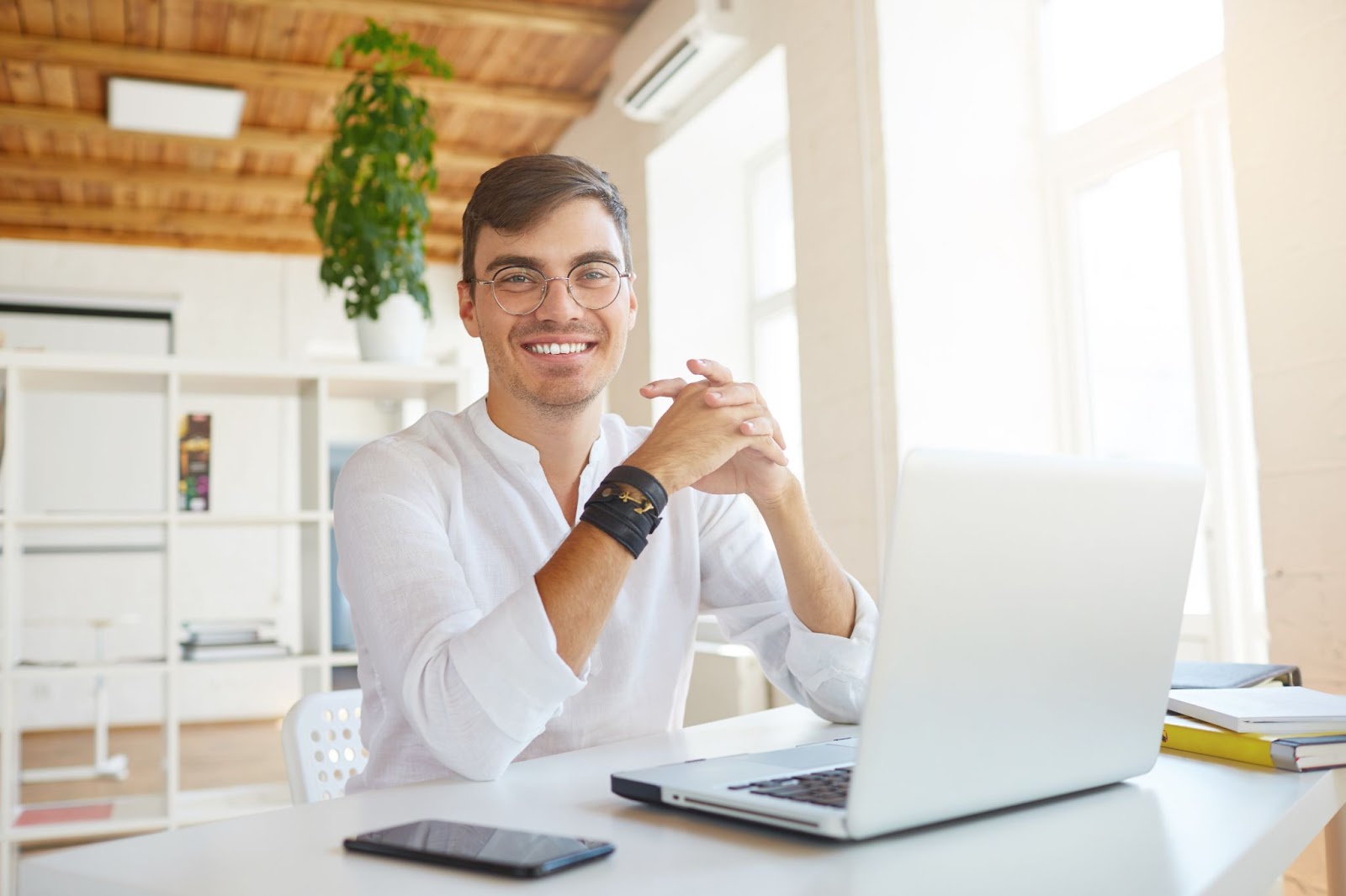 Cybersecurity controls made him a confident, cheerful businessman.