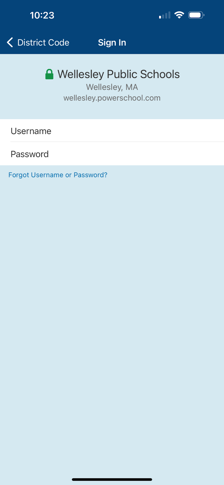 Login to your PowerSchool Parent Portal account with your username and password