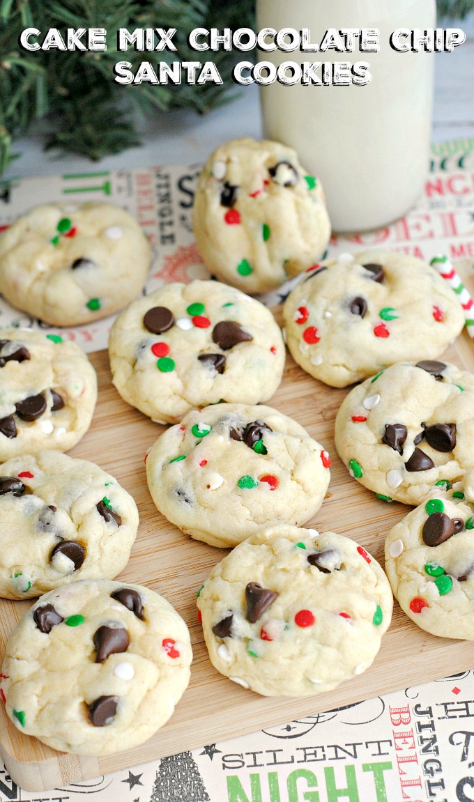 Cake Mix Chocolate Chip Santa Cookies Recipe