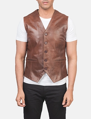Auden Brown Leather Vest