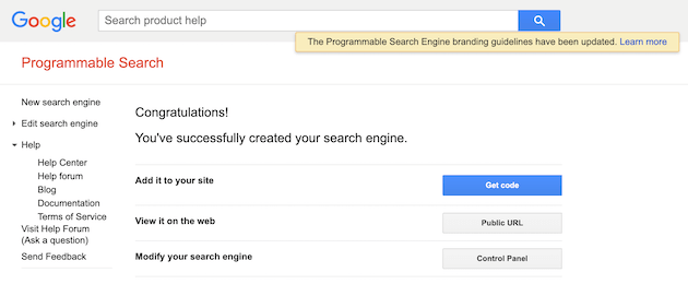 Google programmable search