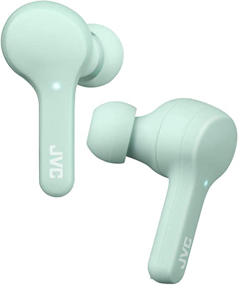 JVC Gumy Truly Wireless Earbuds Headphones, Bluetooth 5.0, Water Resistance(IPX4), Long Battery Life (up to 15 Hours) - HAA7TZ (Mint)
