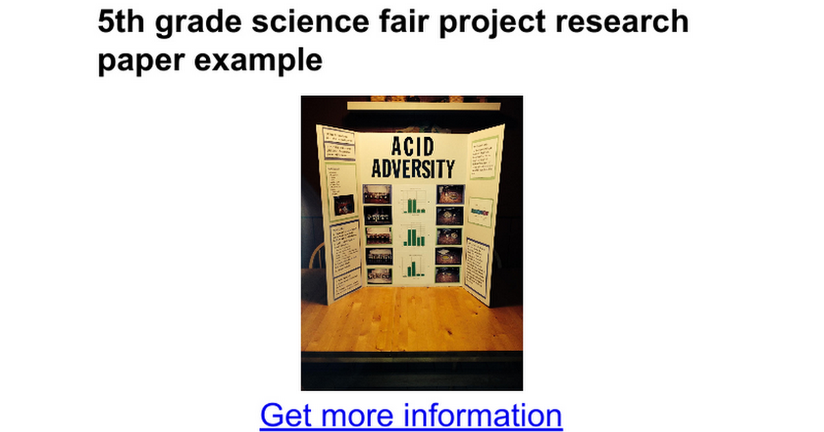 science fair project research paper examples