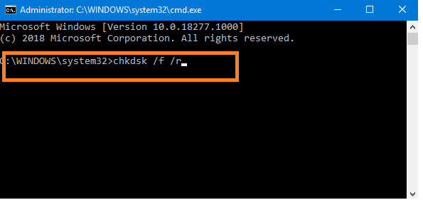 Perform Chkdsk command