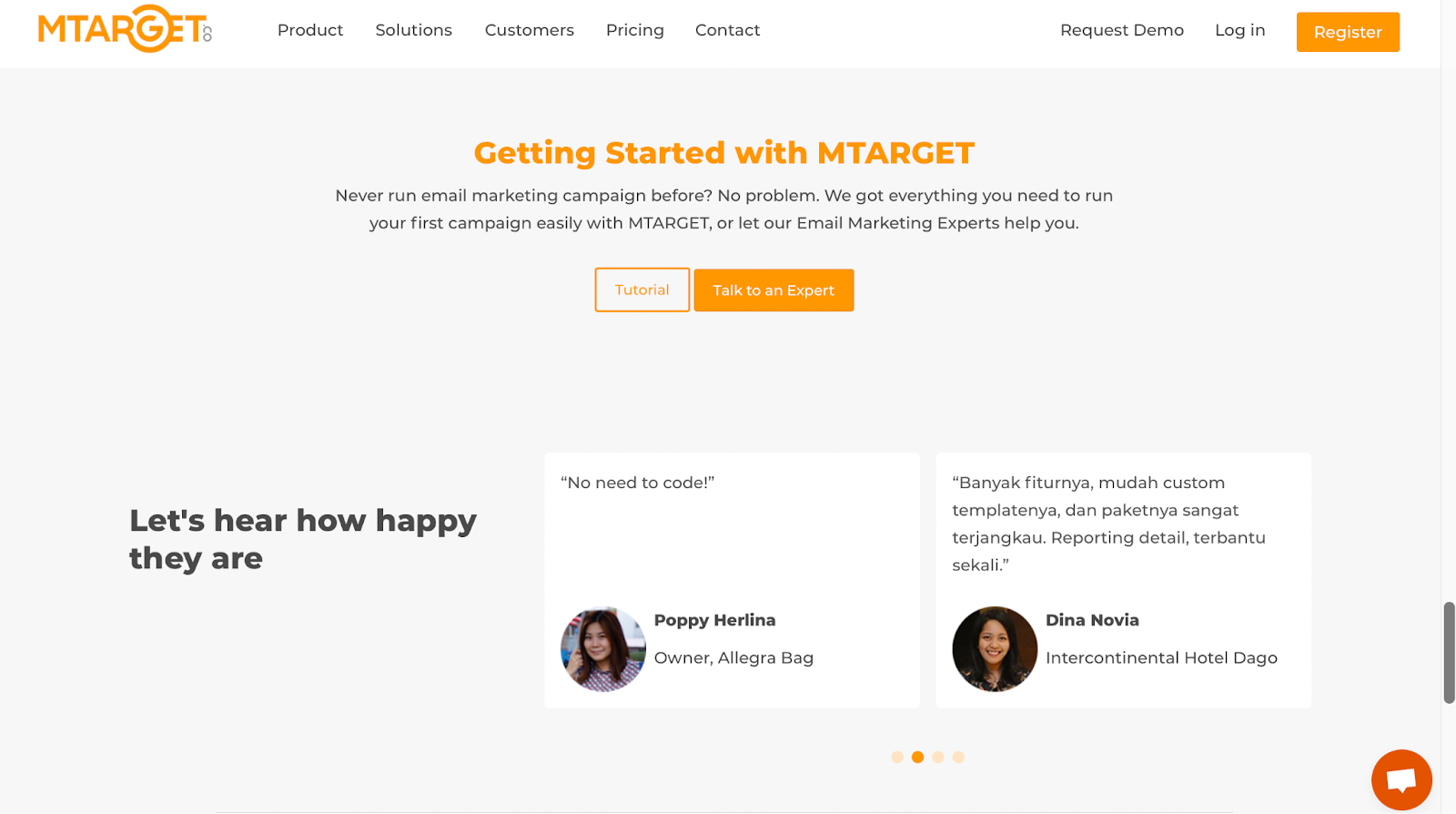 Contoh Landing Page MTARGET