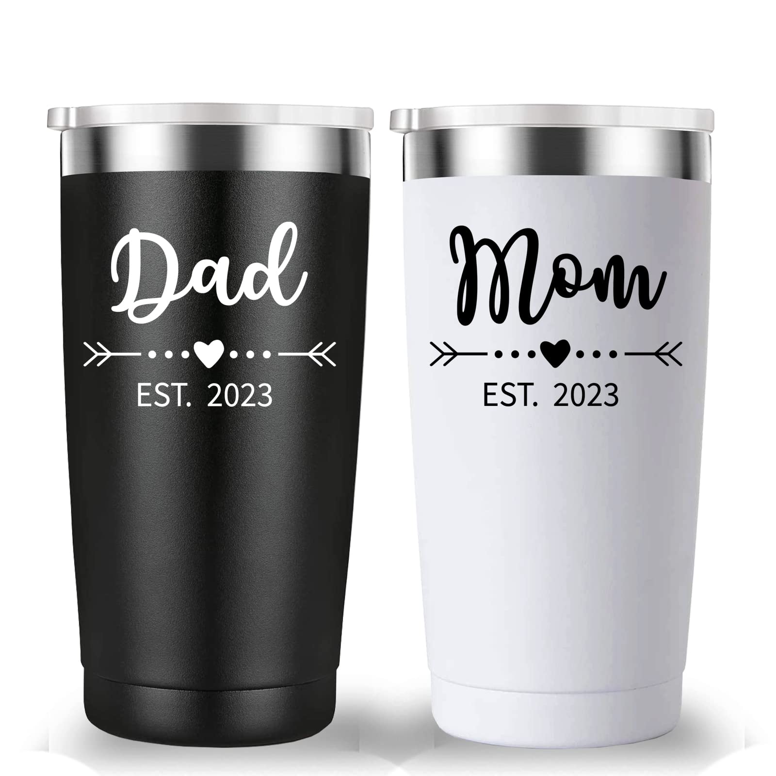 Dad and Mom Est 2023 Travel Mug Tumbler