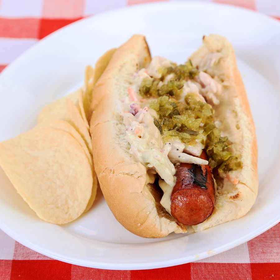 hot dogs and slaw
