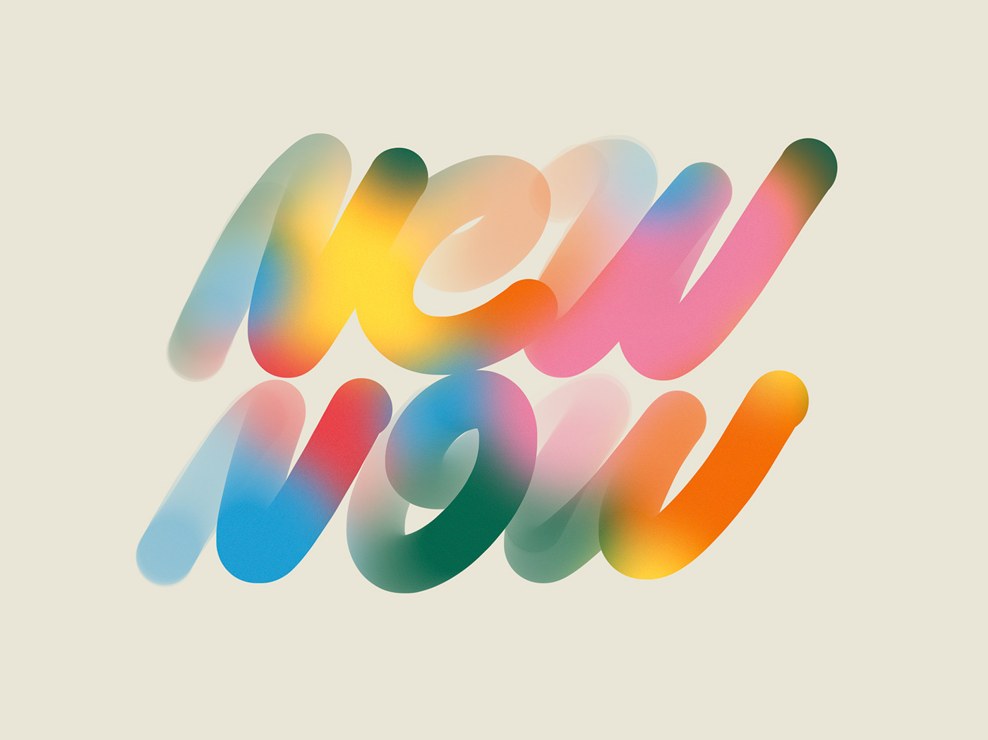 gradient ILLUSTRATION  new Script typography  