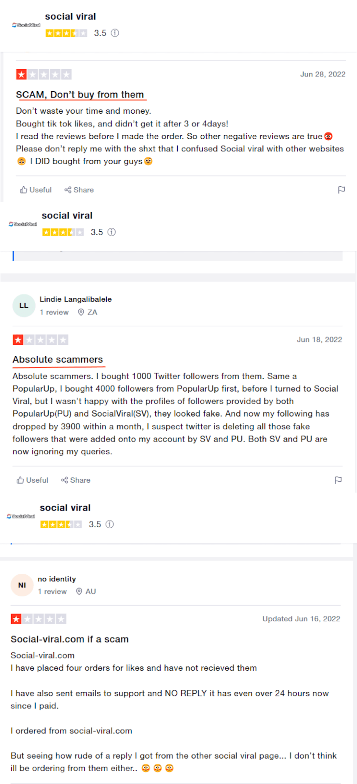 Socialviral Reviews on Trustpilot