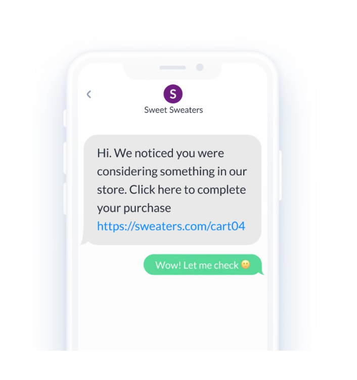 abandoned cart sms