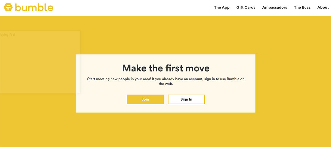 Bumble homepage