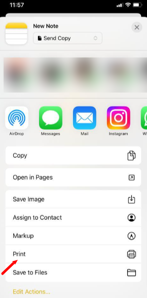 convert a picture to PDF on iPhone- Print