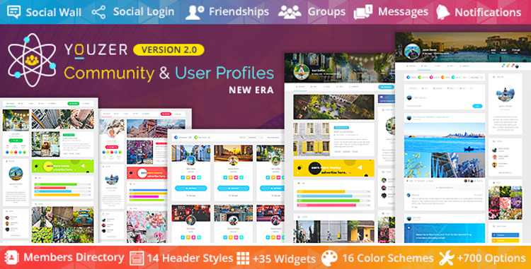 Comunidade Youzer e Perfis de Usuário Plugin WordPress Premium