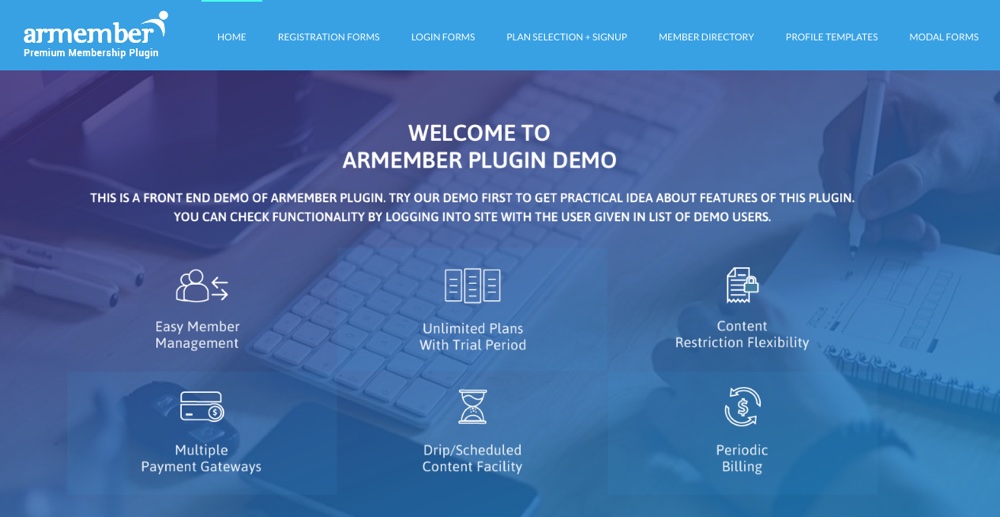 Plugin de associação ARMember WordPress
