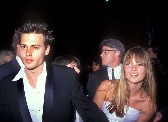 Johnny Depp with Kate Moss, 1989