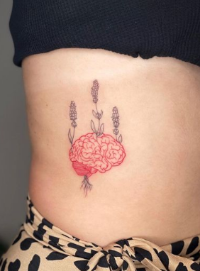 Brain Lavender Tattoo Designs