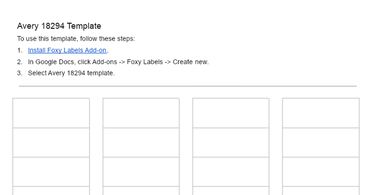  Avery 18294 Template For Google Docs 