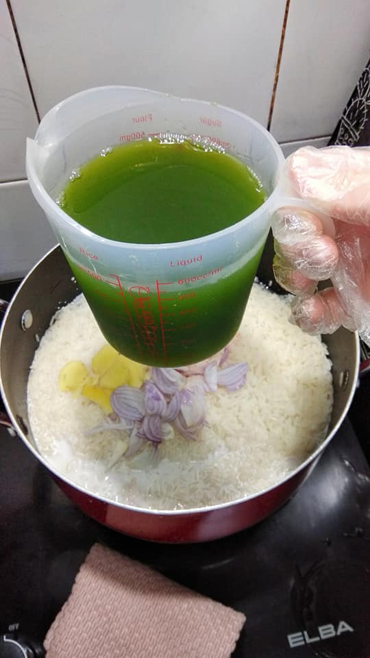 air pandan untuk resepi nasi lemak pandan