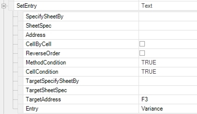  I put Variance into cell F3.