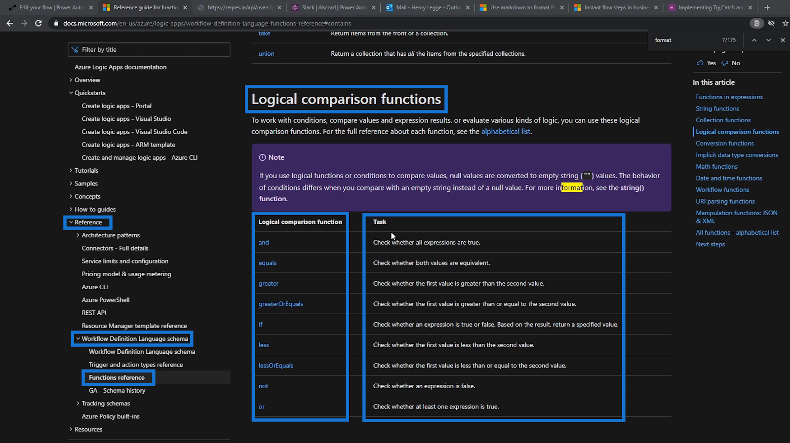 Power Automate logical functions