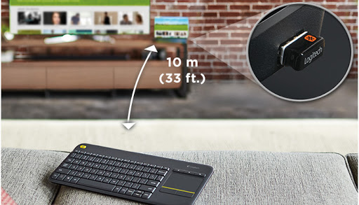 Thông số và chi tiết bàn phím cảm ứng không dây Logitech Wireless Touch Keyboard K400 Plus 3456
