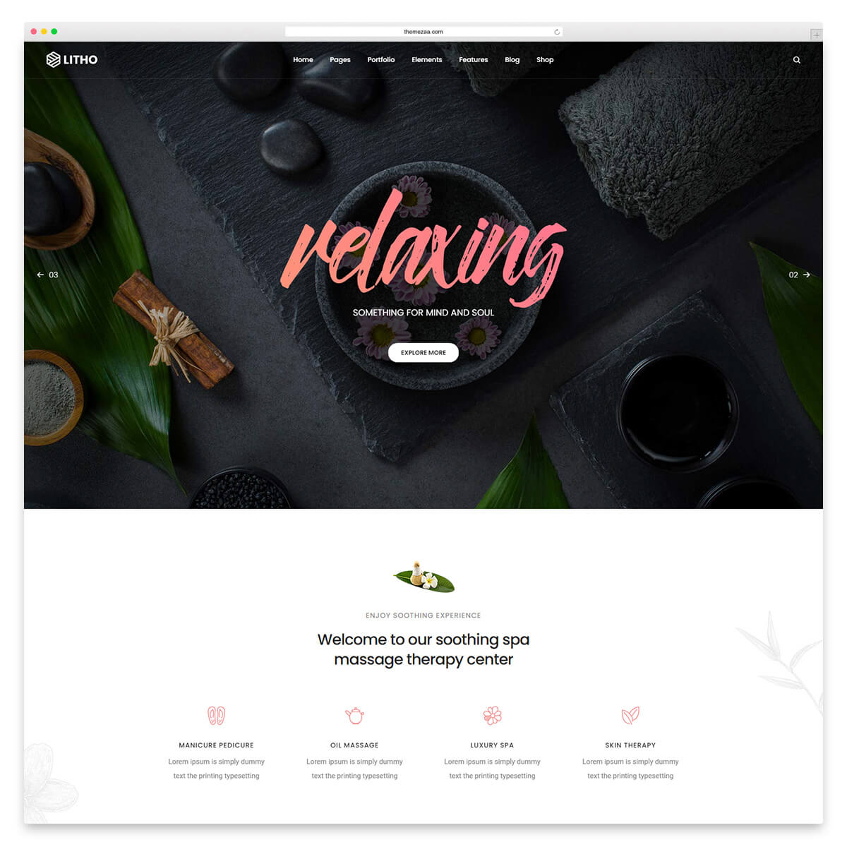 tema de wordpress de salón de spa de lito