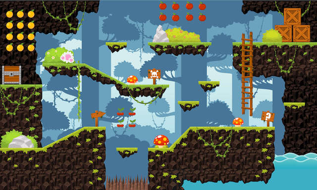 a platformer game with levels