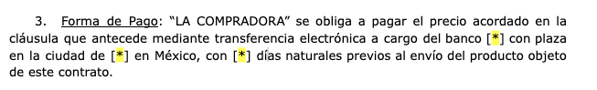 forma de pago contrato de compraventa