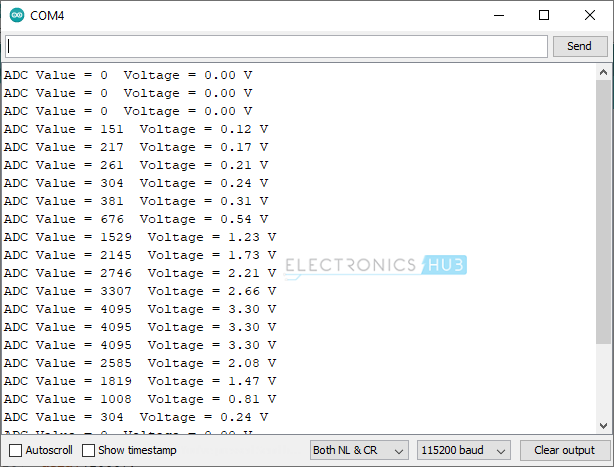 ESP32-ADC-Measure-Analog-Voltage-Serial