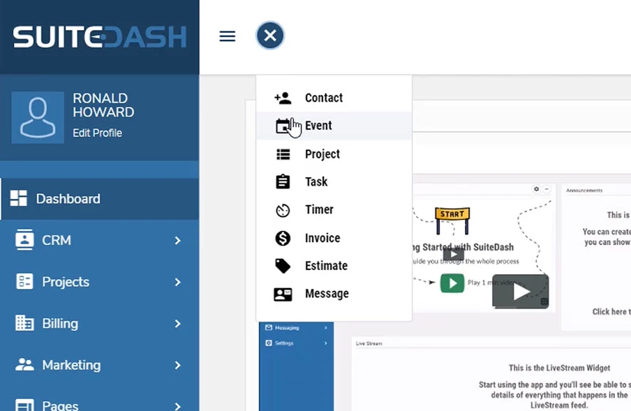 Screenshot of managed tasks included in this SuiteDash review blog post.